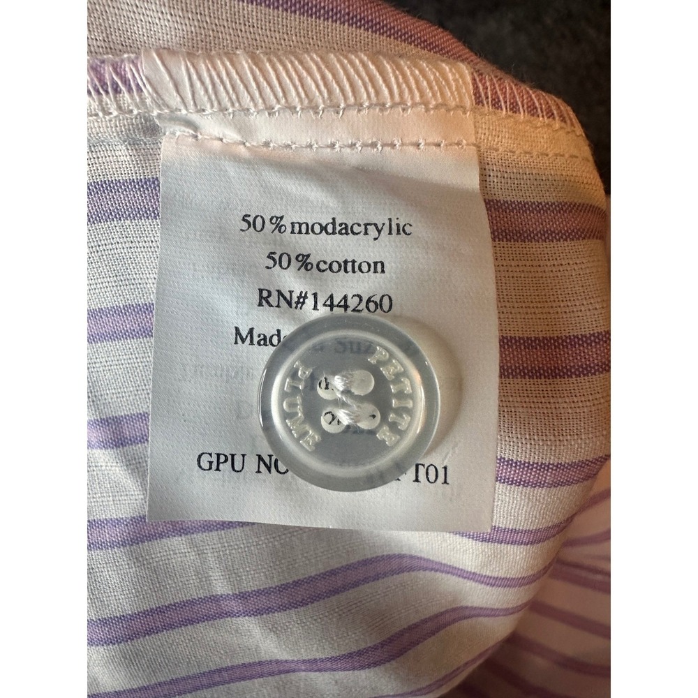 Petite Plume Girls Lavender Stripe Pajama Set Kids Size 7 Purple French Ticking - Picture 8 of 8